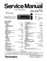 Предварительный просмотр 1 страницы Technics SA-AX710 Service Manual