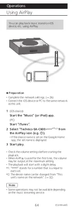 Preview for 64 page of Technics SA-C600 Owner'S Manual