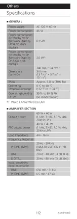 Предварительный просмотр 112 страницы Technics SA-C600 Owner'S Manual