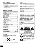 Preview for 2 page of Technics SA-EX510; SA-EX410; SA-EX310 Operating Instructions Manual