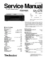 Preview for 1 page of Technics SA-G76 Service Manual