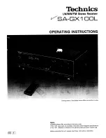 Preview for 1 page of Technics SA-GX100L Operating Instructions Manual