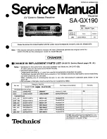 Предварительный просмотр 1 страницы Technics SA-GX190 Service Manual