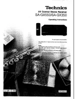 Предварительный просмотр 1 страницы Technics SA-GX350 Operating Instructions Manual