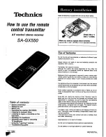 Preview for 29 page of Technics SA-GX350 Operating Instructions Manual