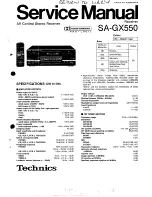 Preview for 1 page of Technics SA-GX550 Service Manual