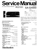 Предварительный просмотр 1 страницы Technics SA-GX650 Service Manual