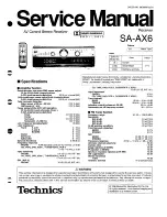 Preview for 1 page of Technics SAAX6 - RECEIVER Service Manual