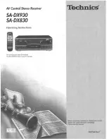 Technics SADX830 - RECEIVER Operating Instructions Manual preview