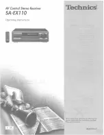 Technics SAEX110 - RECEIVER Operating Instructions Manual предпросмотр