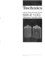 Technics SB-E100 Operating Instructions preview