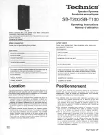 Technics SB-T200 Operating Instructions preview