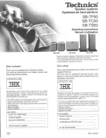 Technics SB-TF50 Operating Instructions Manual preview