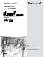 Предварительный просмотр 1 страницы Technics SC-HDV600 Operating Instructions Manual