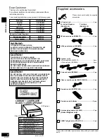 Предварительный просмотр 2 страницы Technics SC-HDV600 Operating Instructions Manual