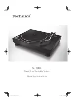Technics SL-100C Operating Instructions Manual preview