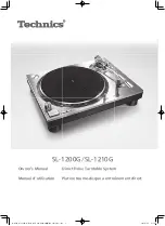 Technics SL-1200G Owner'S Manual preview