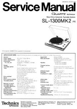 Preview for 2 page of Technics SL-1300MK2 Service Manual