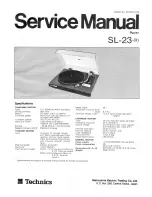 Preview for 1 page of Technics SL-23X Service Manual