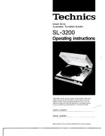 Technics SL-3200 Operating Instructions Manual preview