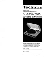 Preview for 2 page of Technics SL-3300 Operating Instructions Manual