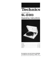 Preview for 2 page of Technics SL-D303 Operating Instructions Manual