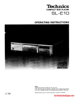 Предварительный просмотр 1 страницы Technics SL-E10 Operating Instructions Manual