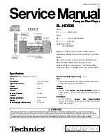 Предварительный просмотр 1 страницы Technics SL-HD505 Service Manual