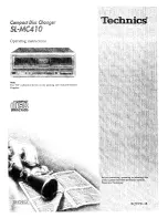 Предварительный просмотр 1 страницы Technics sl-mc410 Operating Instructions Manual