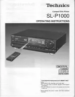 Technics SL-P1000 Operating Instructions Manual preview