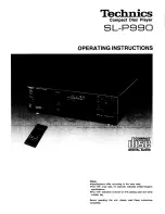 Technics SL-P990 Operating Instructions Manual preview