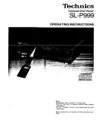 Technics SL-P999 Operating Instructions Manual предпросмотр