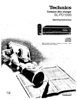 Preview for 1 page of Technics SL-PD1000 Operating Instructions Manual