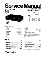 Preview for 1 page of Technics SL-PG200A - SERVICE Service Manual