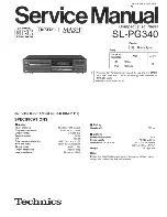 Preview for 1 page of Technics SL-PG340 Service Manual