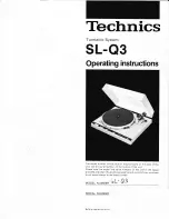 Technics SL-Q3 Operating Instructions Manual preview