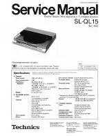 Preview for 2 page of Technics SL-QL15 Service Manual