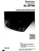 Preview for 1 page of Technics SL-XP700 Operating Instructions Manual