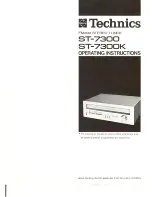 Technics ST-7300 Operating Instructions Manual preview