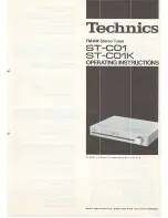 Technics ST-CO1 Operating Instructions Manual preview