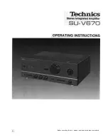 Preview for 1 page of Technics SU-V670 Operating Instructions Manual