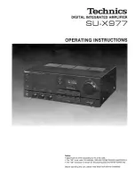 Preview for 1 page of Technics SU-X977 Operating Instructions Manual