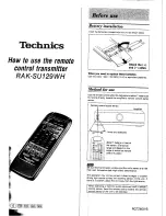 Preview for 13 page of Technics SUV-300 Operating Instructions Manual