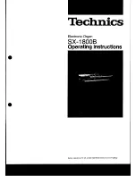 Preview for 1 page of Technics SX-1800B Operating Instructions Manual