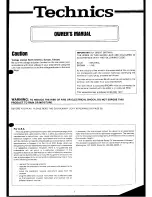 Preview for 3 page of Technics SX-A1 User Manual