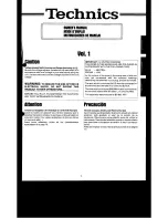 Предварительный просмотр 3 страницы Technics SX-GN3 Owner'S Manual