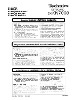 Technics SX-KN7000 Install Manual preview