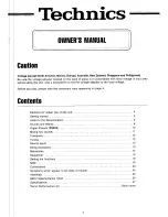 Preview for 3 page of Technics SX-P332 User Manual