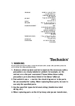 Preview for 4 page of Technics SX-PR1000 Service Manual