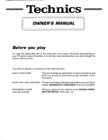 Preview for 3 page of Technics SX-PR500M Owner'S Manual